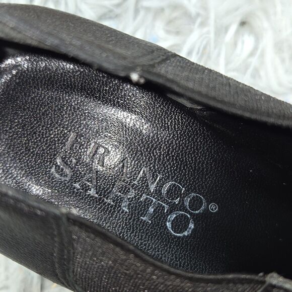 Franco Sarto Women Size 5.5M Black Leather Western Pointy Toe Heeled Ankle Boots - Picture 9 of 10